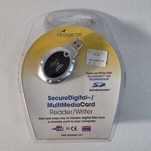 ProMaster Secure Digital Multi Media Card Reader/Writer; USB Plug In Drag & Drop